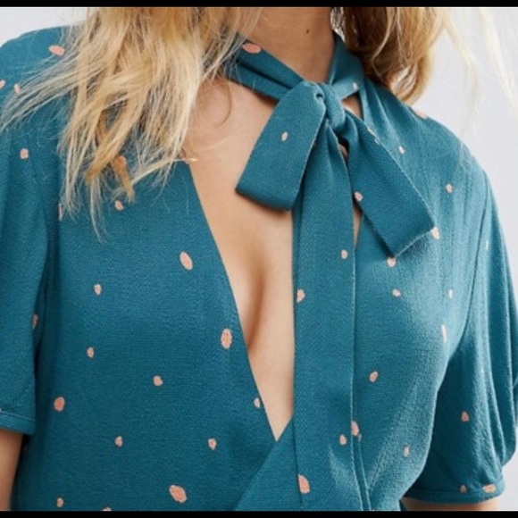 NWT Free People Abbie Print Dress Green Combo - Picture 4 of 15